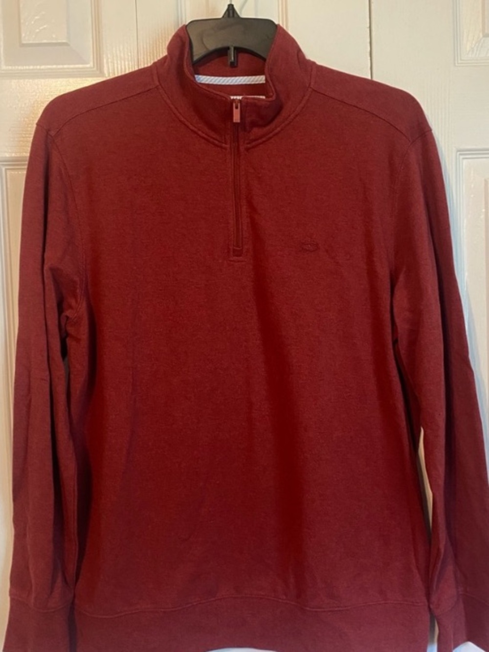 Men Southern Tide The Skipjack Quarter Zip Pullover Sweater Sz
Large Maroon Red